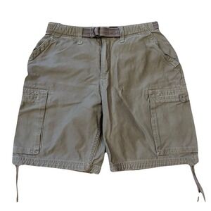 Counter Culture Size 34 Beige Canvas Cargo Shorts 8 Pocket Military Outdoor Belt
